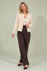 Lichtbeige vest met knopen