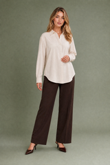 Vloeiende blouse met overhemdkraag