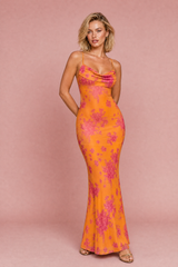 Bloemenjurk met open rug
