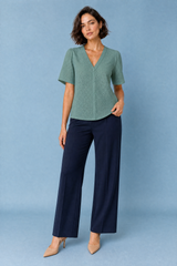 Blouse witte V-hals ajour