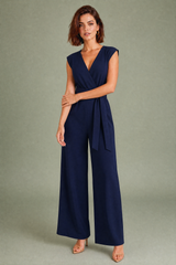 Vloeiende broekjumpsuit met V-hals