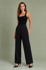 Witte tailleurpantalon met hoge taille