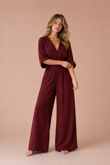 V-hals jumpsuit met hoge taille