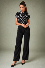 Blouse met stippen en strik