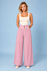 Wijde plooibroek met hoge taille