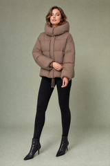 Kort oversize donsjack met capuchon
