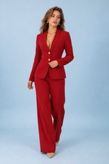 Blazer en wijde broek ensemble
