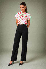 Blouse met stippen en strik