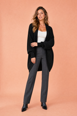 Gebreid ribgebreid midi-gilet