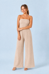 Bandeau-jurk met wijde pijpen