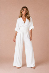 V-hals jumpsuit met hoge taille