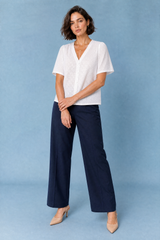 Blouse witte V-hals ajour