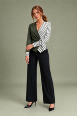 Blouse col V effet portefeuille