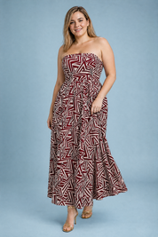 Robe longue bordeaux dos nu | Porté sur une autre silhouette | Lounelle Paris