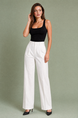 Witte tailleurpantalon met hoge taille