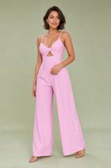 Gestreepte jumpsuit met blote rug