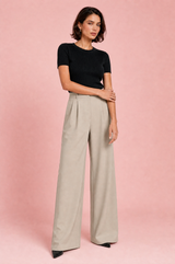 Hoge taille wijde pijpen broek