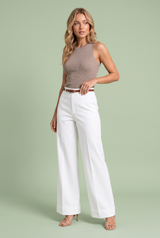 Wijde ceintuurbroek met middelhoge taille