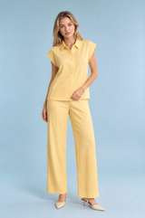 Lichtgele losse shirtjurk set