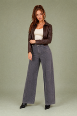 Ruime cargo broek met hoge taille