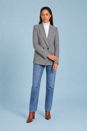 Blazer ajusté motif pied-de-poule | Variante Noir | Lounelle Paris