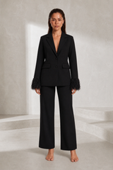 Ensemble tailleur manches plume