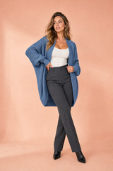 Gebreid ribgebreid midi-gilet
