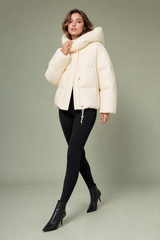 Kort oversize donsjack met capuchon