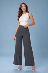 Wijde vloeiende hoge taille broek
