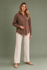 Vloeiende blouse met overhemdkraag