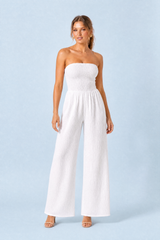 Bandeau-jurk met wijde pijpen