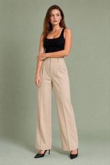 Witte tailleurpantalon met hoge taille