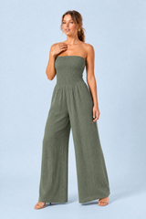 Bandeau-jurk met wijde pijpen