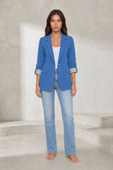 Blazer ajusté manches trois-quarts