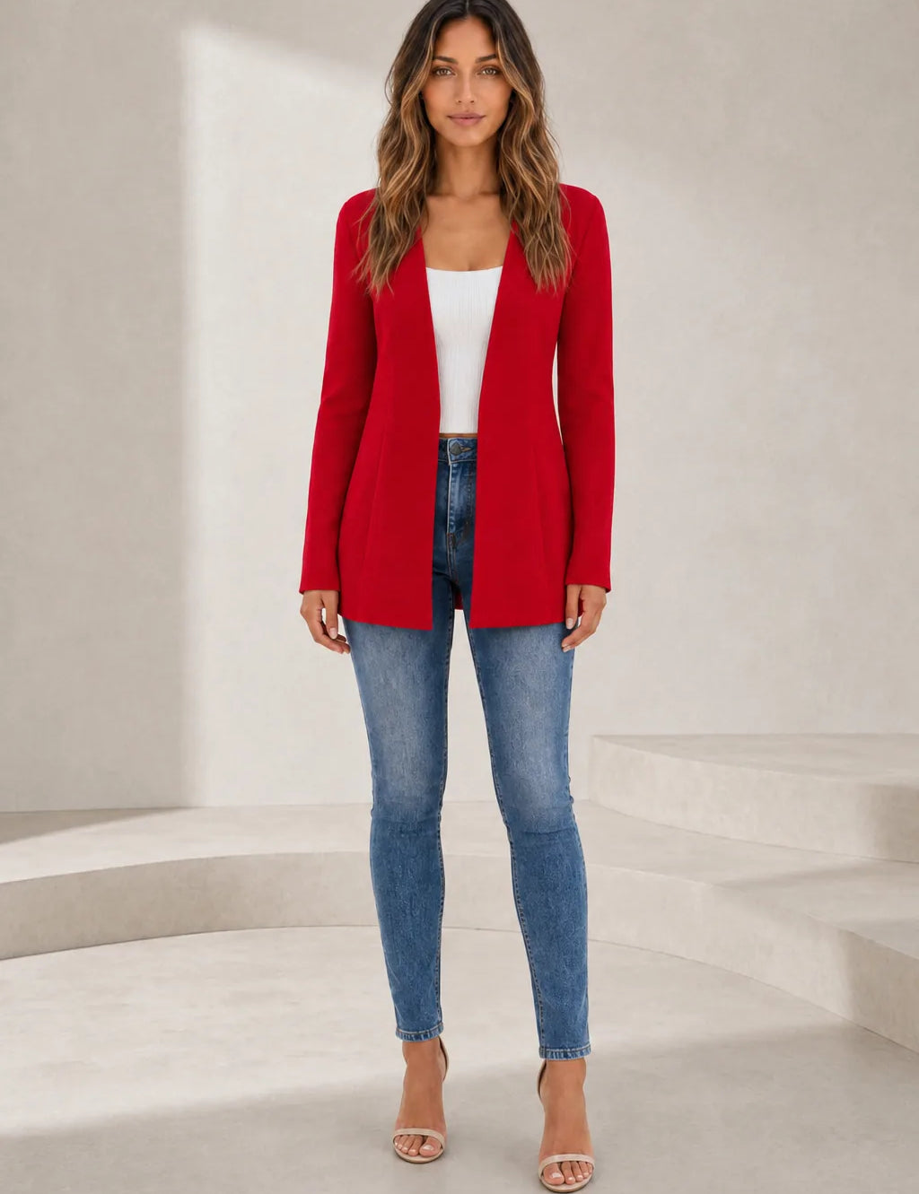 Blazer mi-long col V | Lounelle Paris