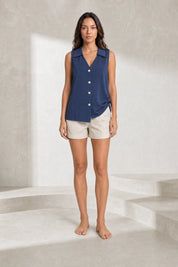 Blouse sansmanches col en V | Lounelle Paris