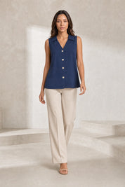 Blouse sansmanches col en V | Lounelle Paris