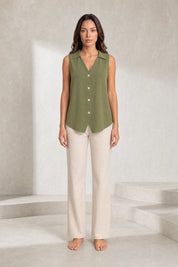 Blouse sansmanches col en V | Lounelle Paris