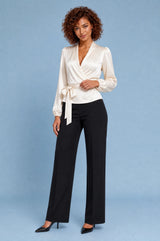 Satijnen cache-cœur blouse