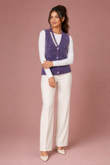 Gilet zonder mouwen V-hals parel