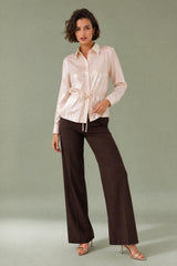 Metallic blouse met ceintuur