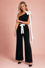 Asymmetrische jumpsuit met knoop
