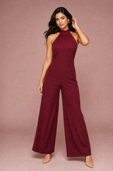 Jumpsuit met hoge hals en blote rug