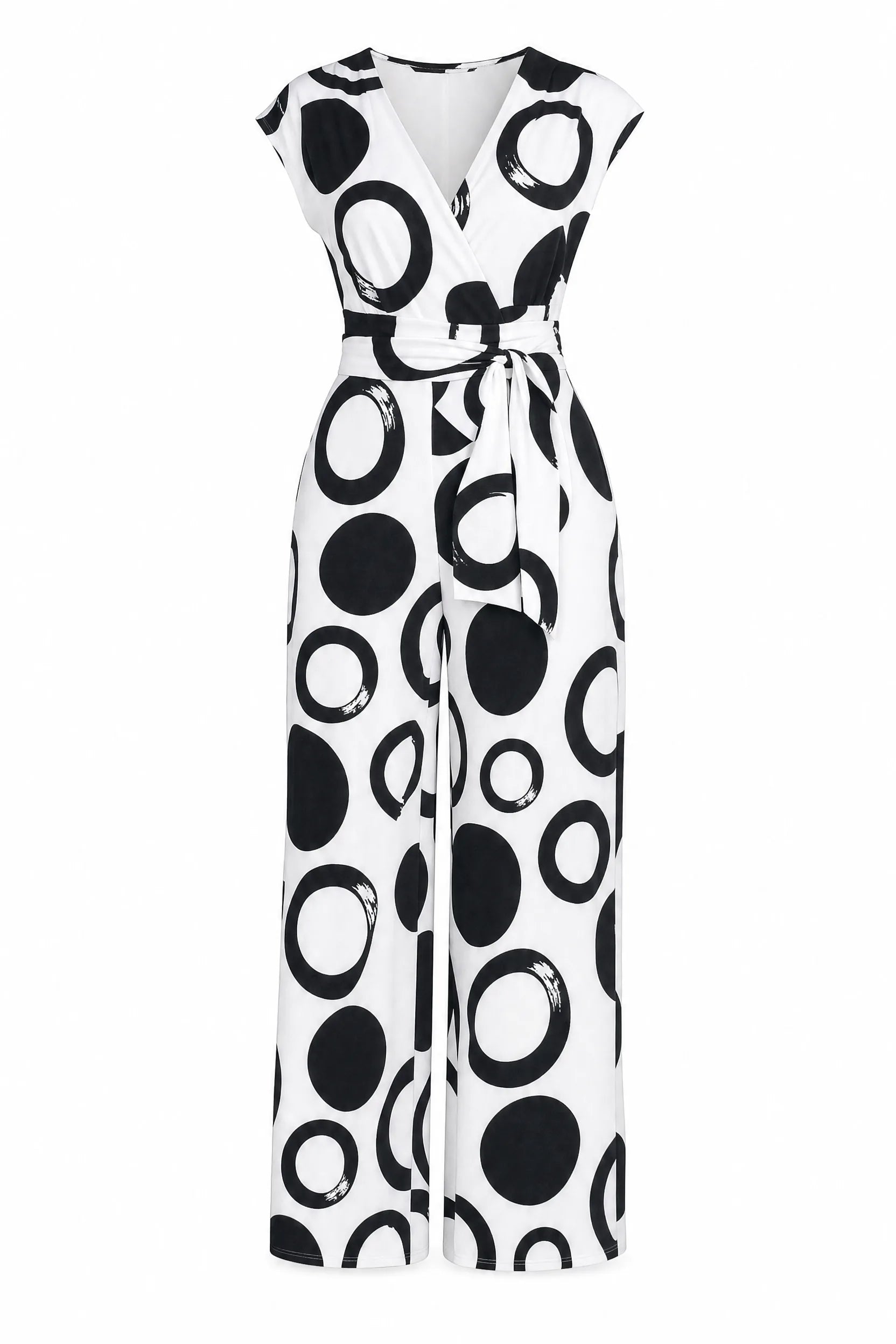 Combinaison imprimée col V taille haute | Lounelle Paris