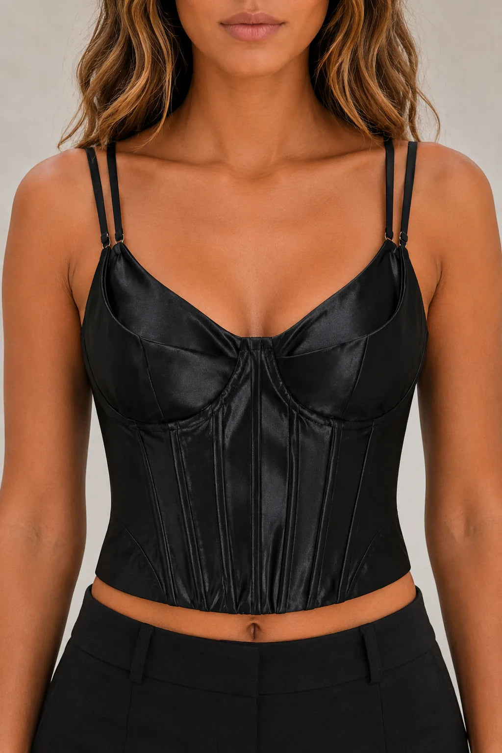Corset satiné dos lacé | Lounelle Paris