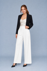 Ruime broek met hoge taille en plooien