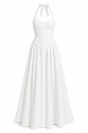 Robe longue blanche licou dos nu | Lounelle Paris