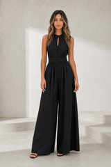 Gestreepte jumpsuit met getailleerde taille