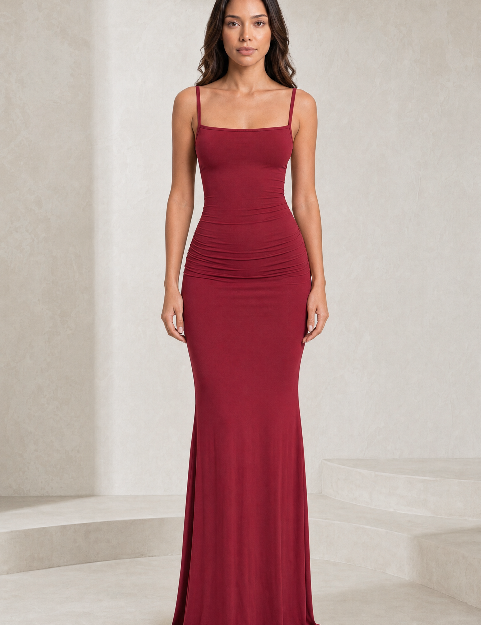 Robe longue moulante à fines bretelles | Lounelle Paris