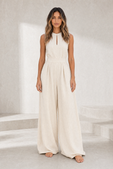 Gestreepte jumpsuit met getailleerde taille